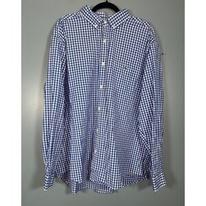 Vineyard Vines Men's Classic Fit Tucker Shirt Blue Gingham XXL Cotton Spandex
